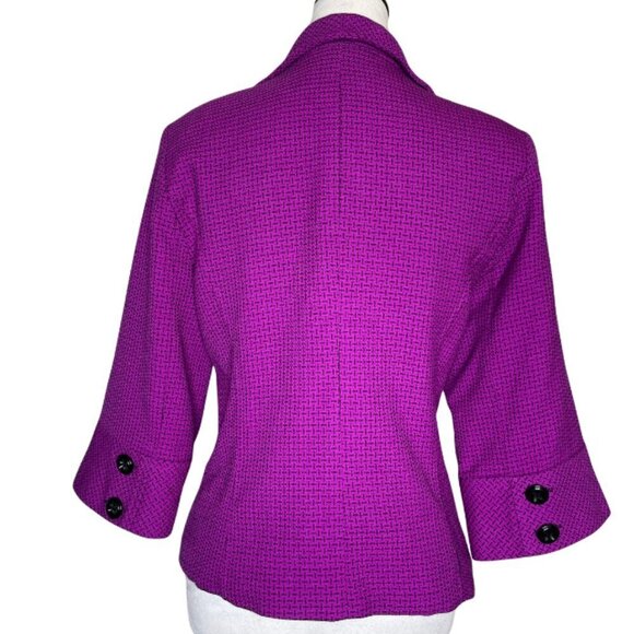 Mary Kay Consultant Women's Blazer Purple Tweed Wool 3/4 Sleeve Jacket 16 - Picture 2 of 7